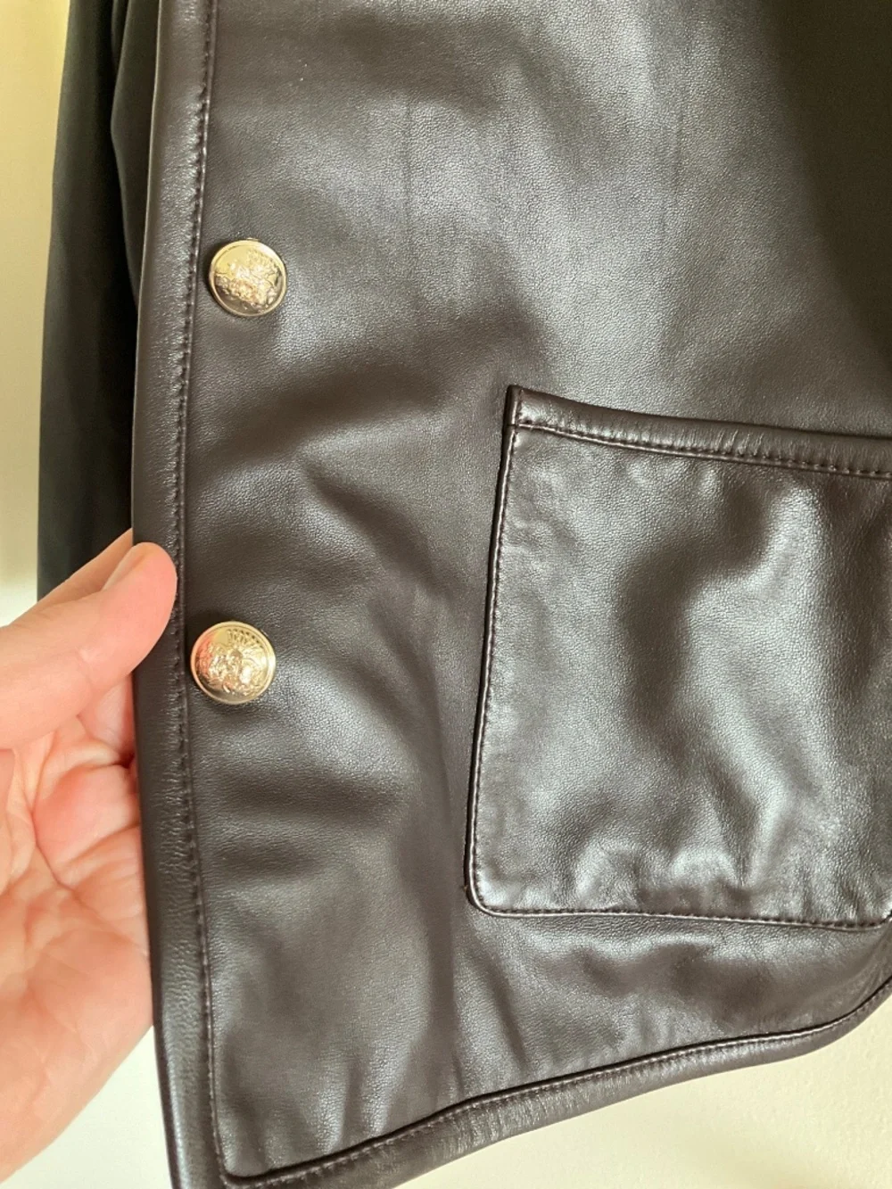 REISS  Gracie Cropped Leather Jacket